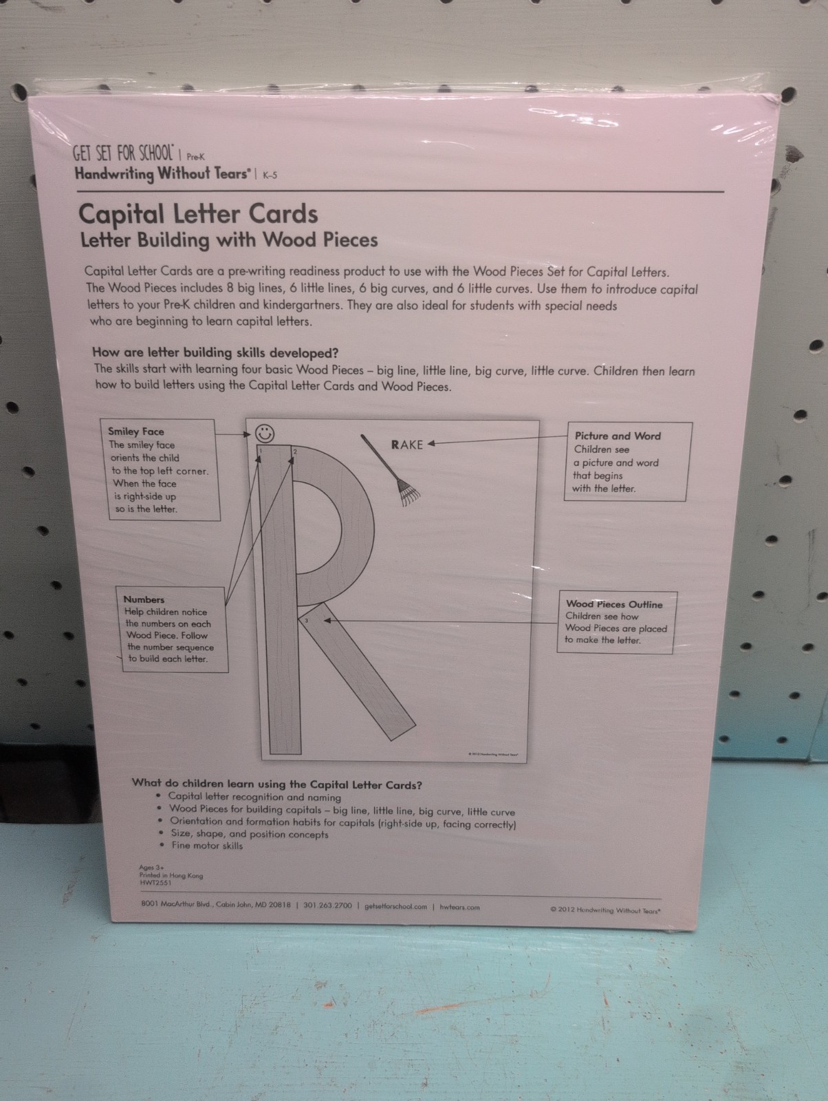 2012 Learning without Tears Laminated Capital Letter Cards (Factory Sealed!)