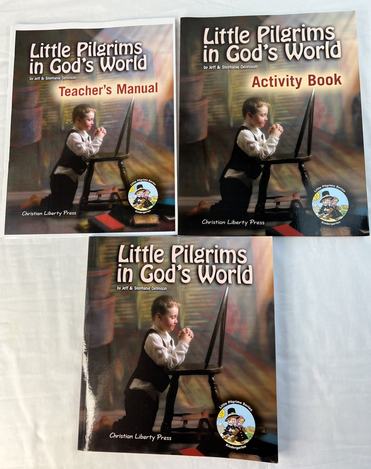 HOMESCHOOL Little Pilgrims in God’s World TEACHER MANUAL, ACTIVITY, TEXT Lot of3