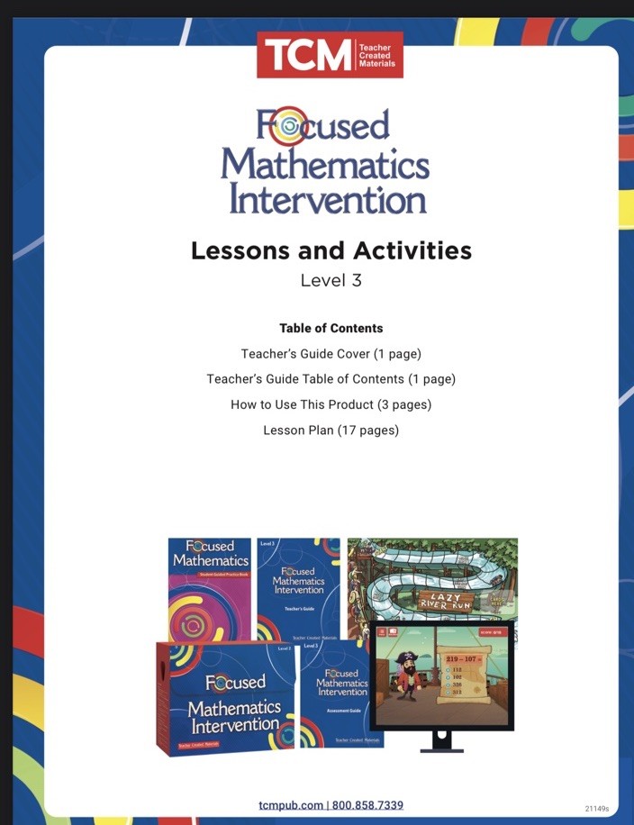 Focused Mathematics Intervention teacher created materials study TCM Level 3 NEW