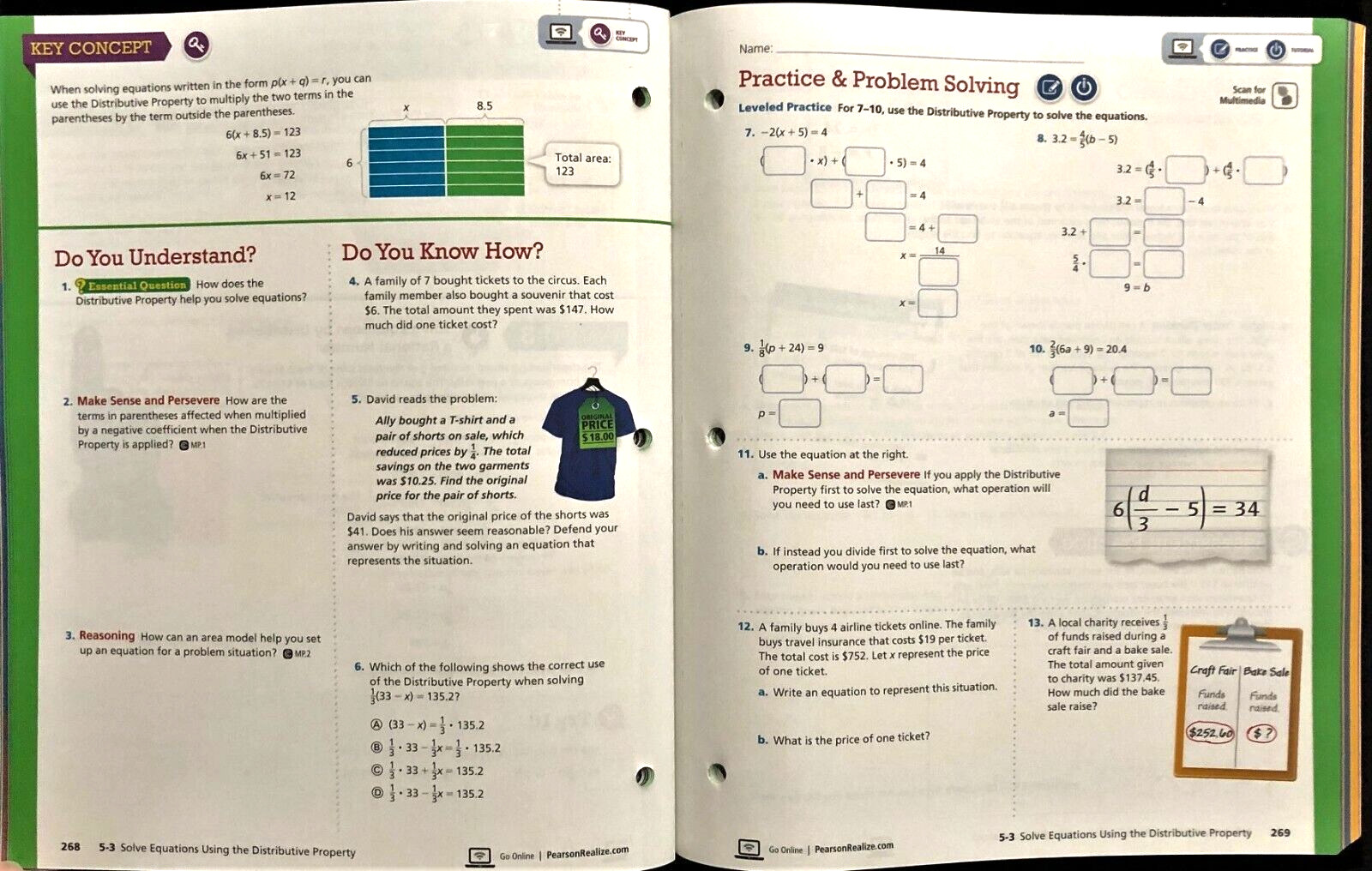 7th Grade – enVision Math 2.0 – STUDENT WORKBOOK (Vol. 2) (2017, Pearson)