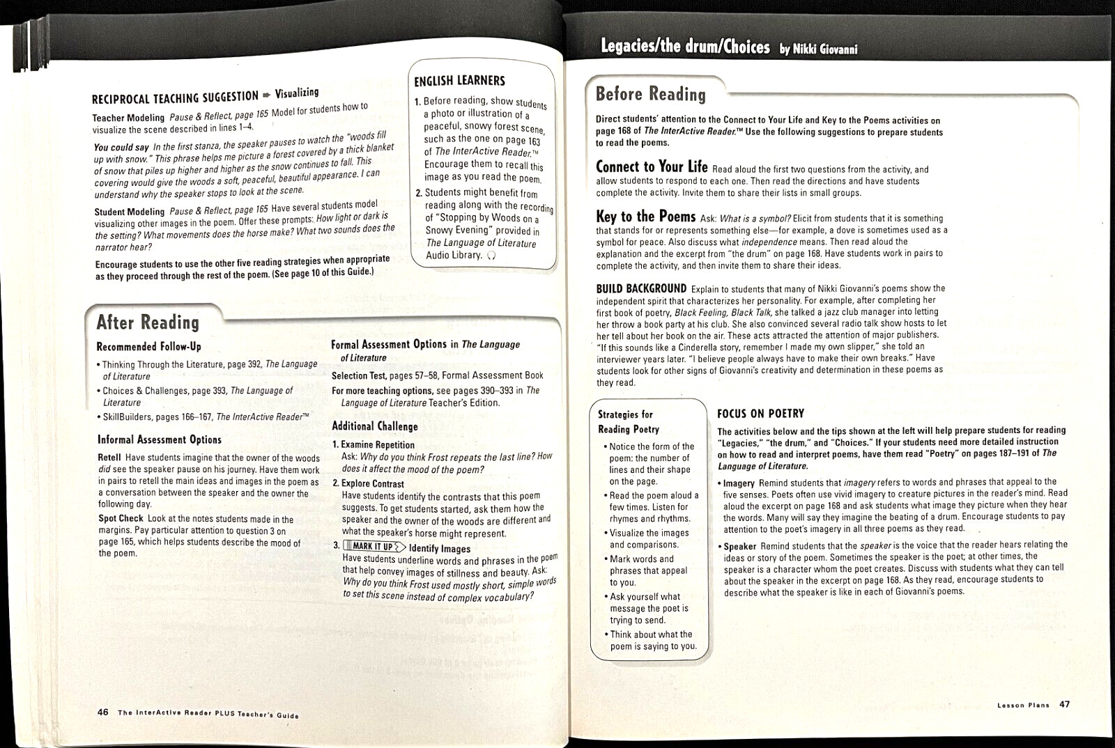 8th – THE INTERACTIVE READER PLUS – Language of Literature – TEACHER’S GUIDE