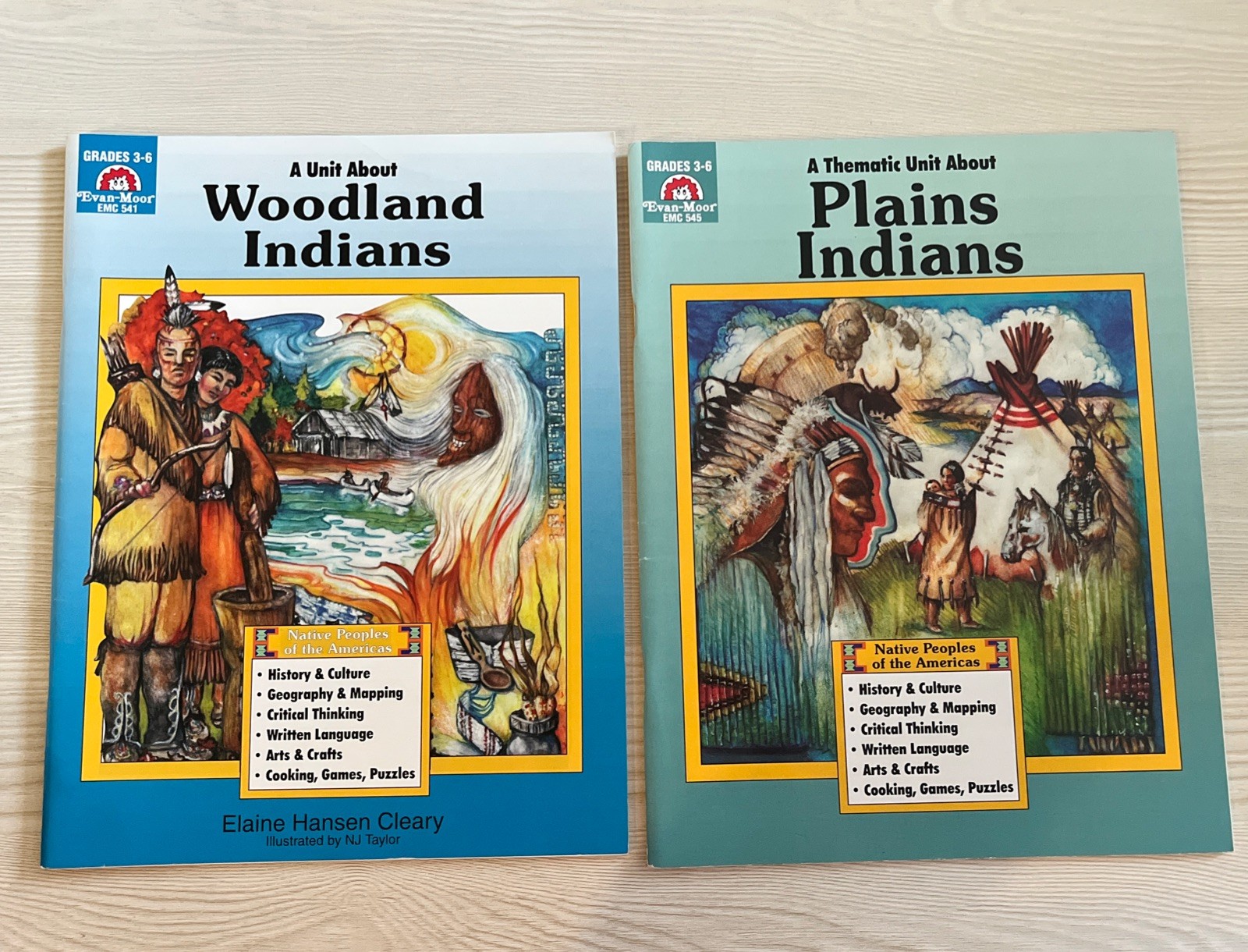 Workbooks About Woodland & Plains Indians Elaine Hansen Cleary Grades 3-6 Histor