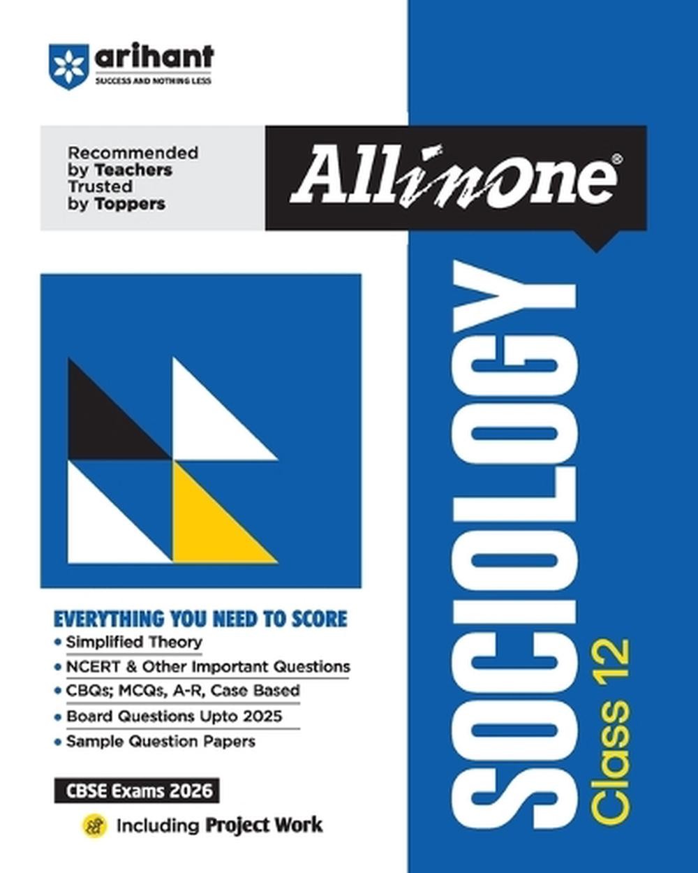 Arihant All in One Sociology Class 12 for CBSE Exams 2025-26 as per latest sylla
