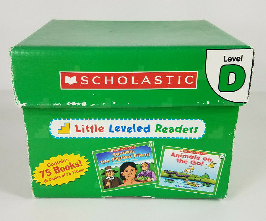 Scholastic Little Leveled Readers Level D 74 piece book set w/ box 2003