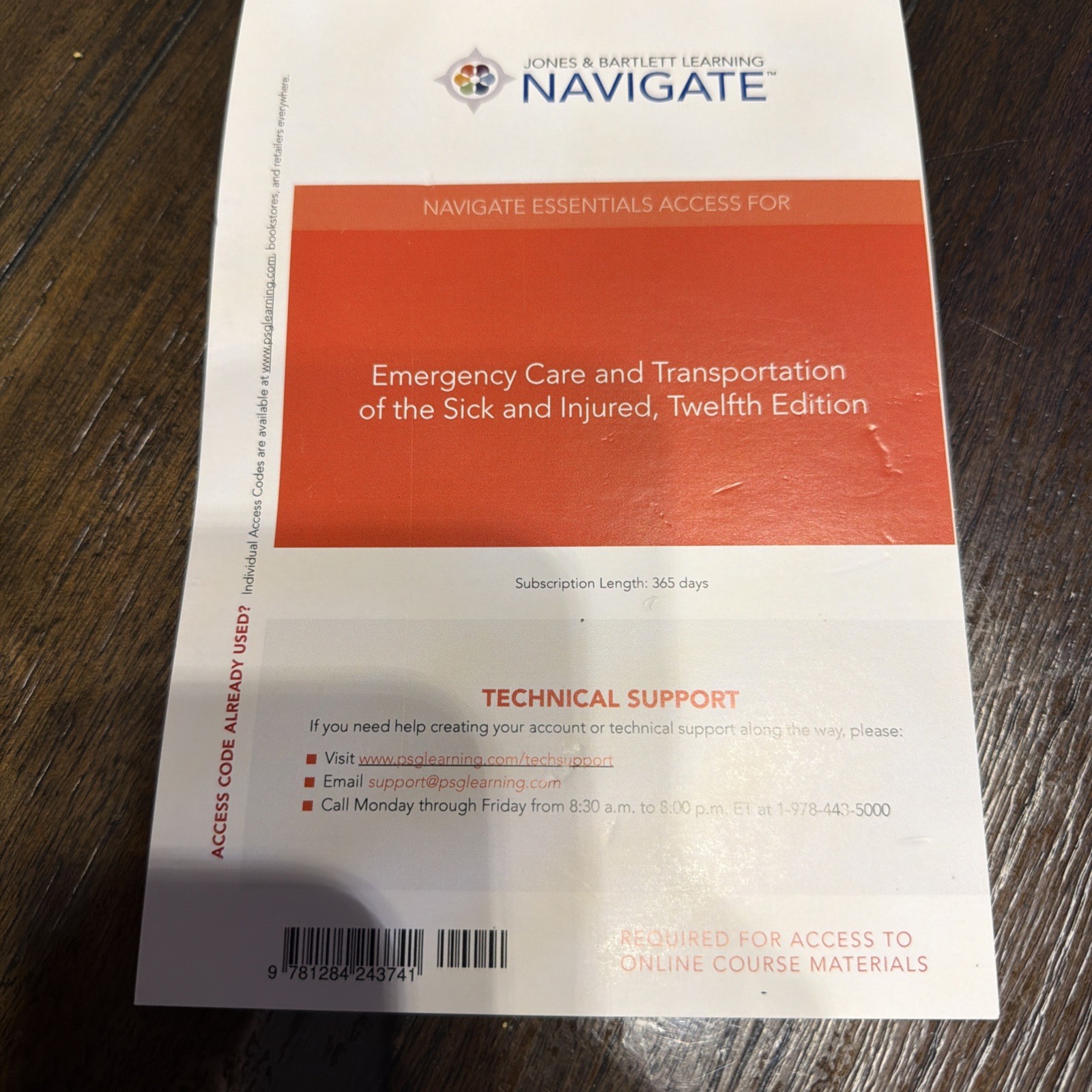 Emergency Care Transportation Sick Navigate Access Code ONLY – 12th edition