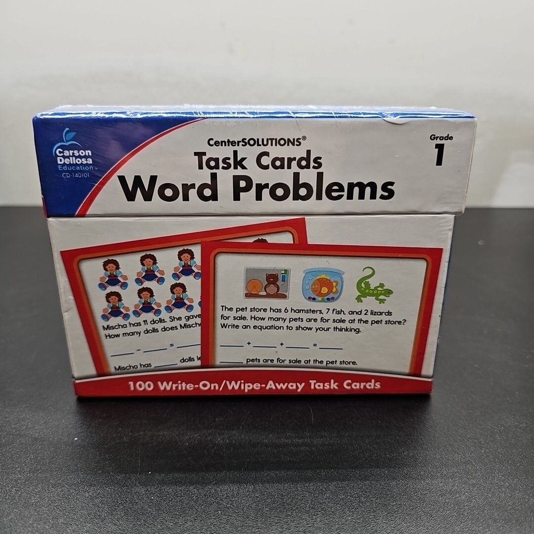 Task Cards: Word Problems, Grade 1 by Erin McCarthy (2015, Cards,Flash Cards)