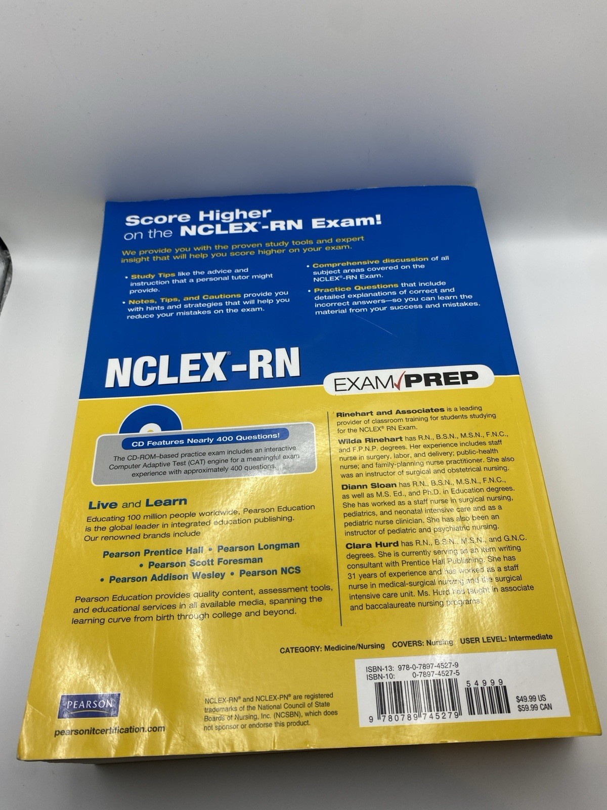 Pearson NCLEX-RN Exam Prep Study Guide Wilda Rinehart Diann Sloan Clara Hurd
