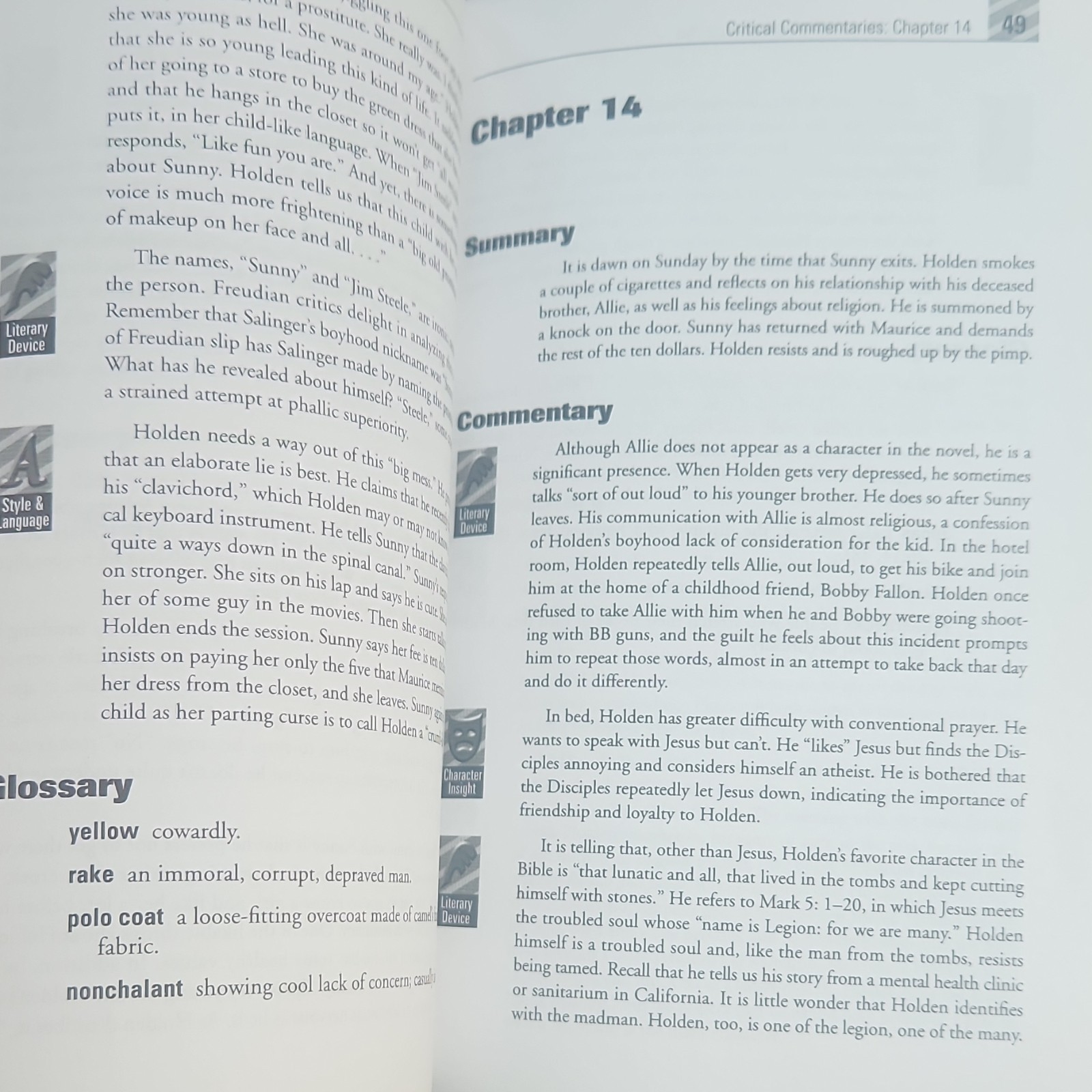 CliffsNotes The Catcher in the Rye Study Guide Revised 1999 80p English