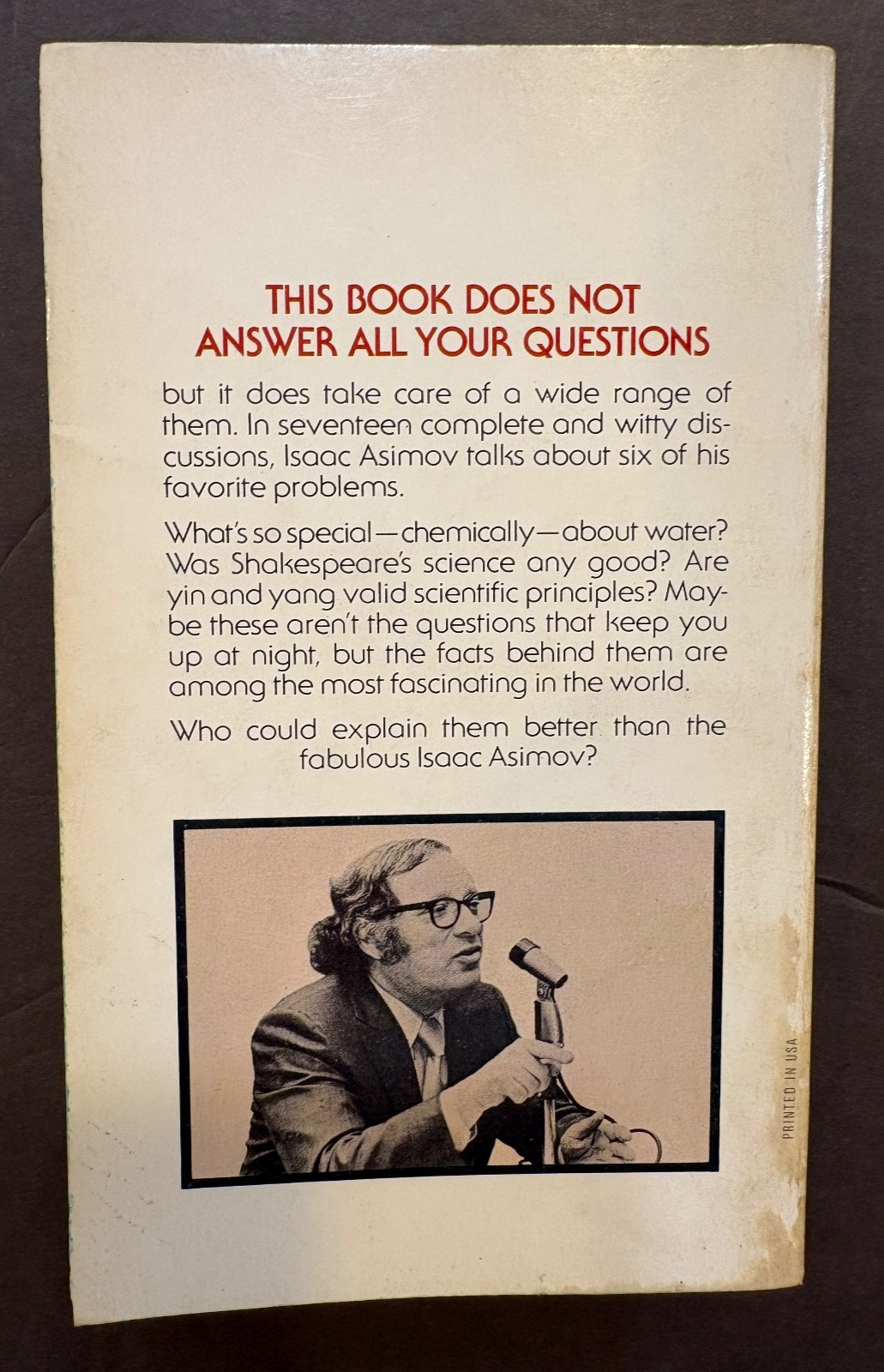 The Left Hand of the Electron / ISAAC ASIMOV / Science / 1972 / PB / 254 pages
