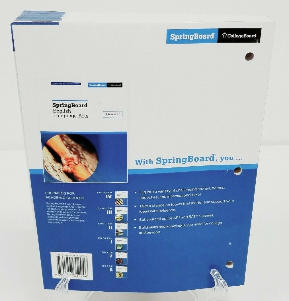 CollegeBoard SpringBoard English Language Arts Grade 8 Student Edition 2021 New