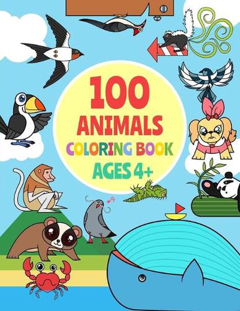 100 animals coloring book for kids ages 4-8 A to Z: 8.5 x 11 inches, 204 pages(1
