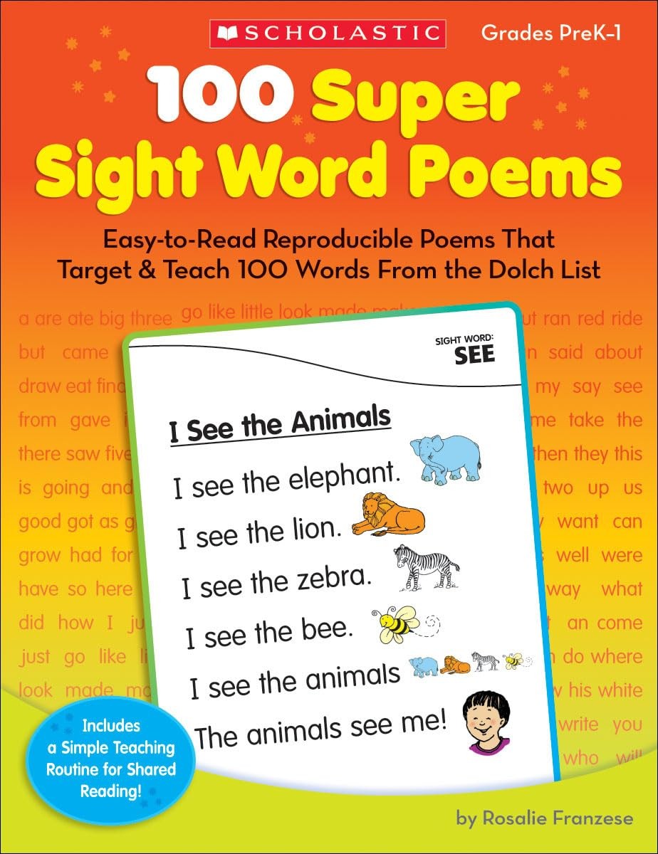 100 Super Sight Word Poems: Easy-to-Read Reproducible Poems That Target & Te…