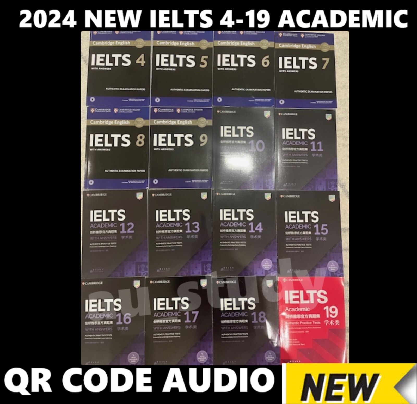 2024 AU STOCK NEW Cambridge IELTS Book Tests 4-19 Academic TextBooks+Answer Key