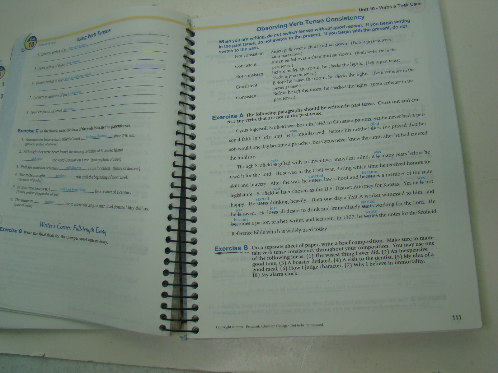 A Beka Grammar & Composition Work Text III teacher key 5th ed Language Series