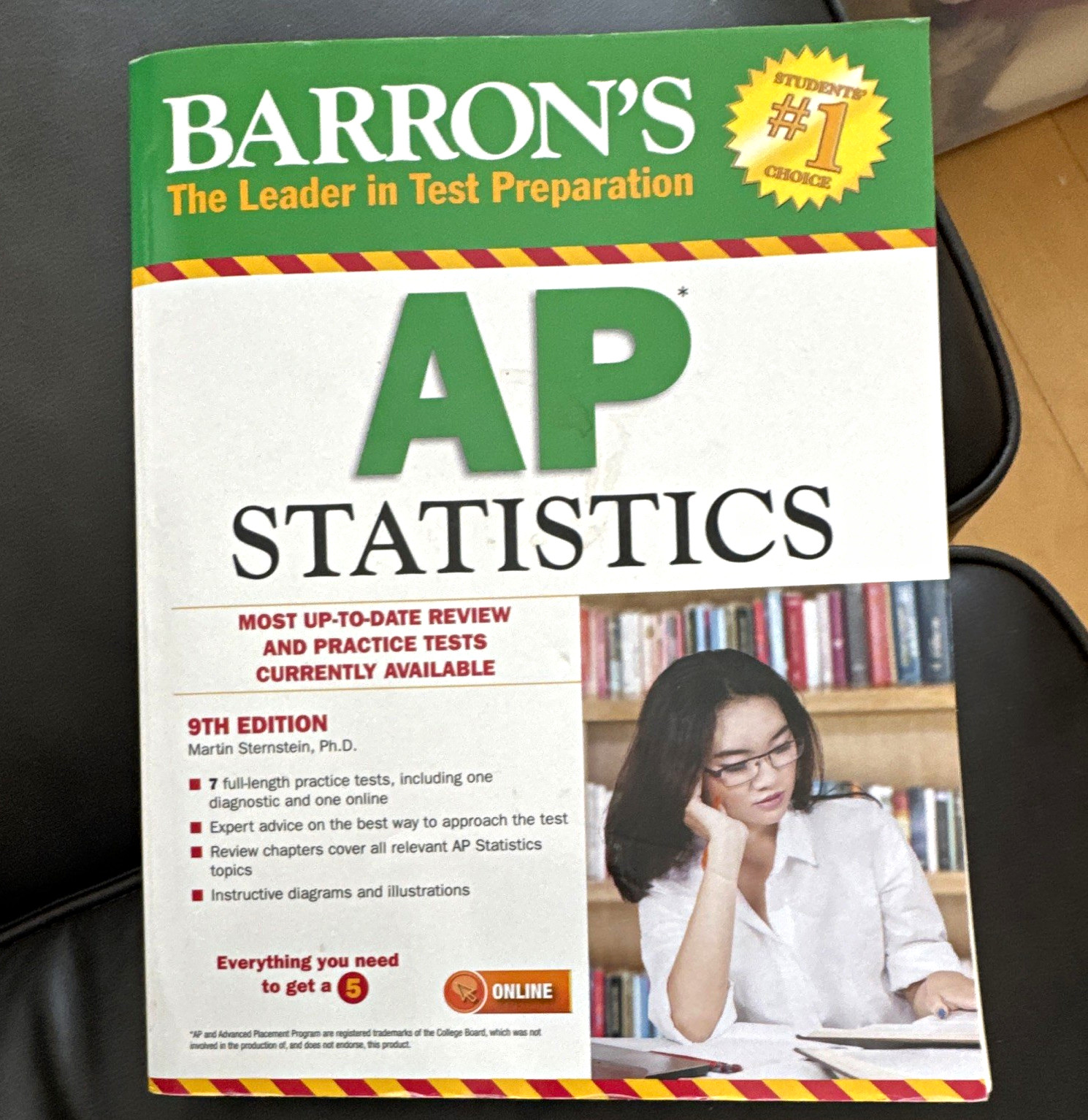 Barron’s AP Statistics Study Guide 9th Edition Paperback by Martin Sternstein