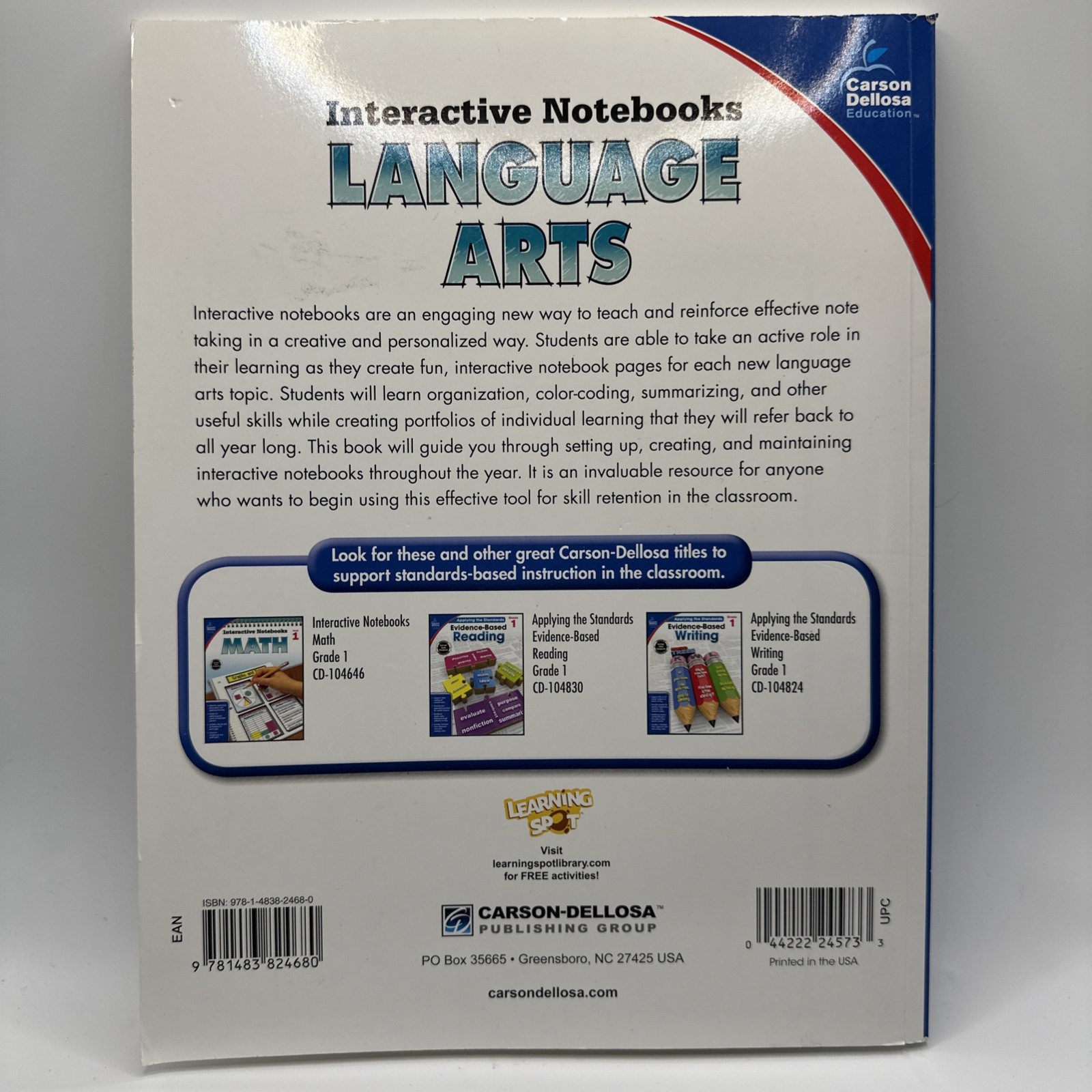 Carson Dellosa LANGUAGE ARTS Interactive Notebooks,gr.1/1st All Clean! reproduci