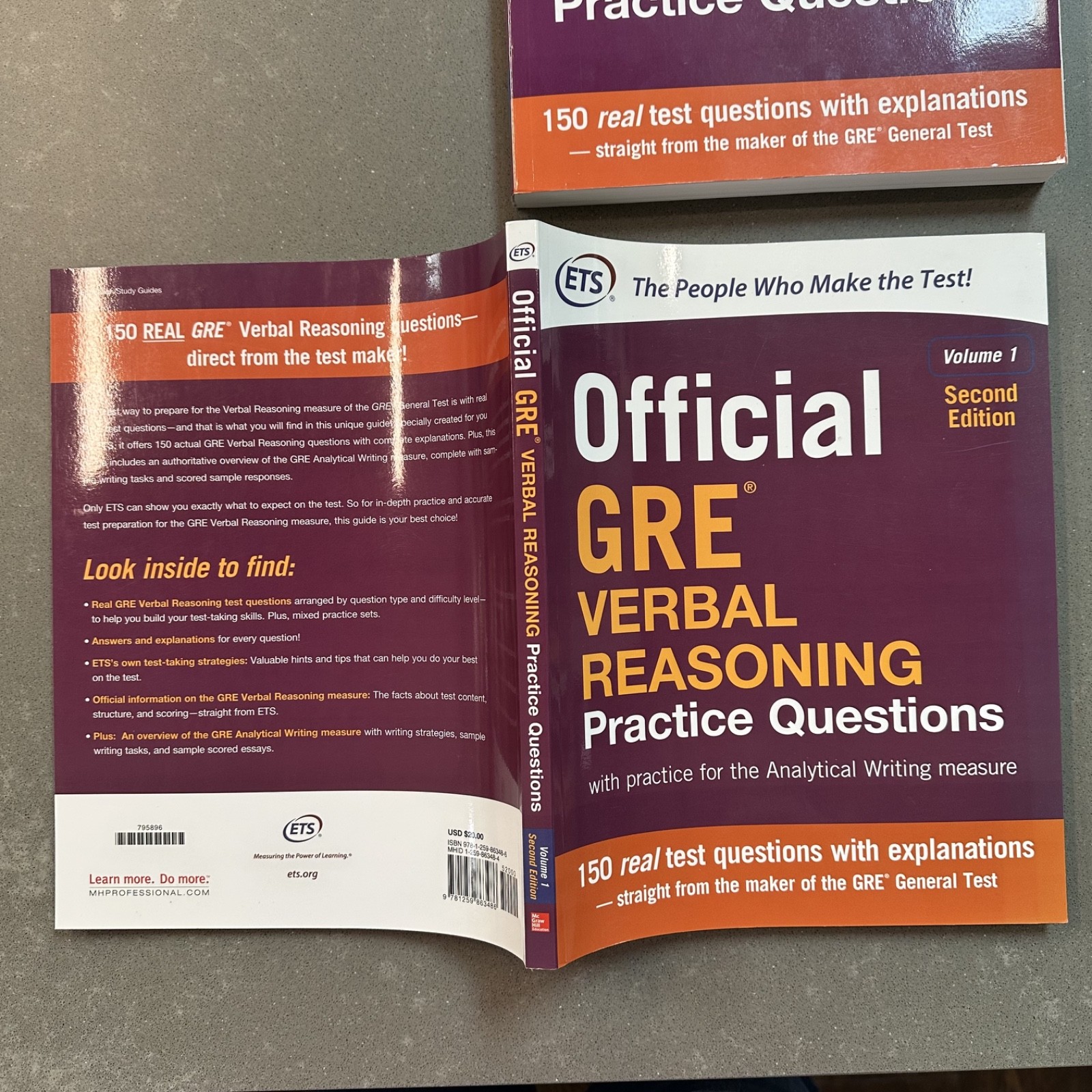 Official GRE Study Books Lot ETS Verbal Quantitative Guide Practice Set