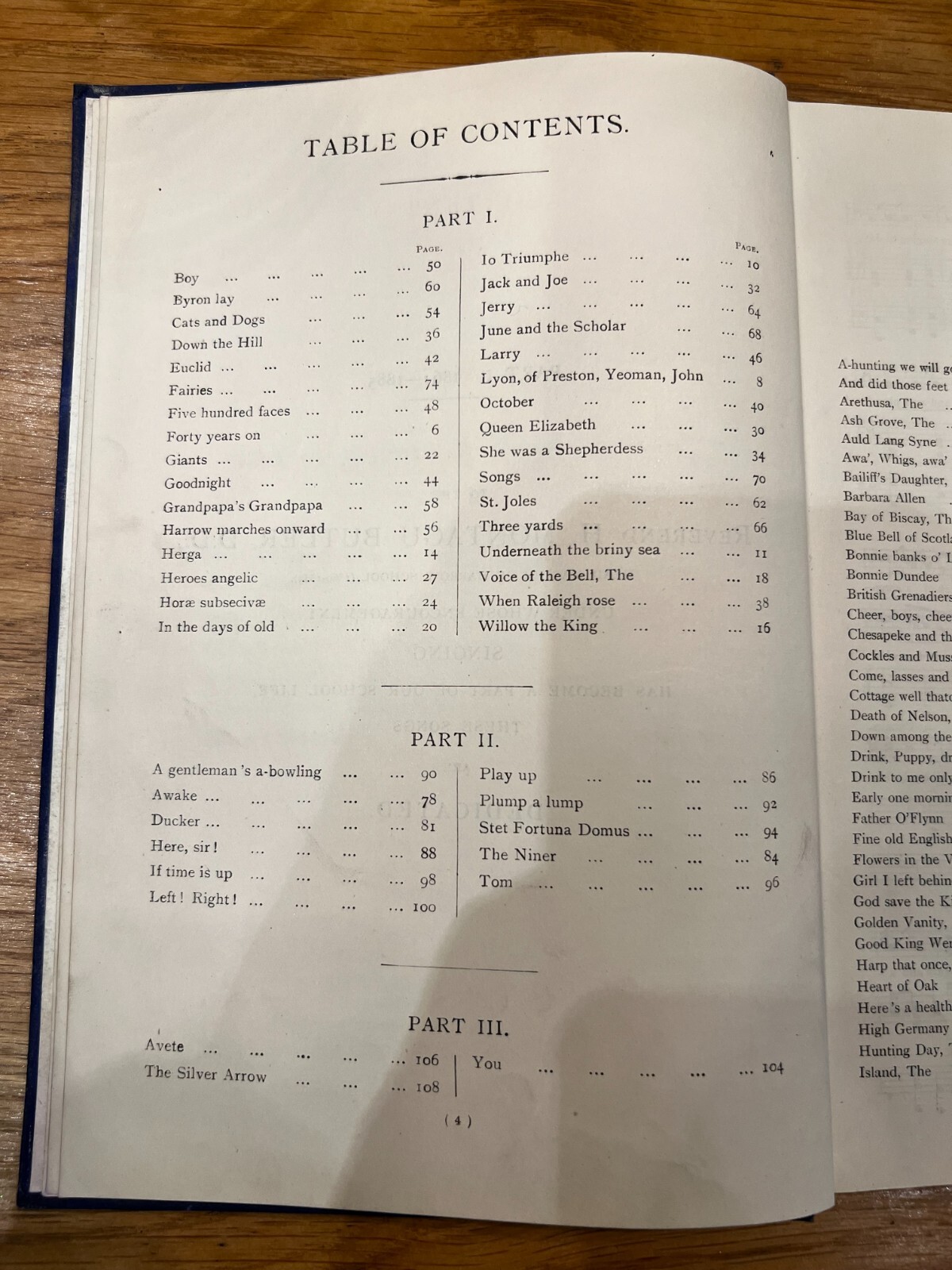 Harrow School Song Book Complete Edition 1862 – 1901 Published by Novello & Co