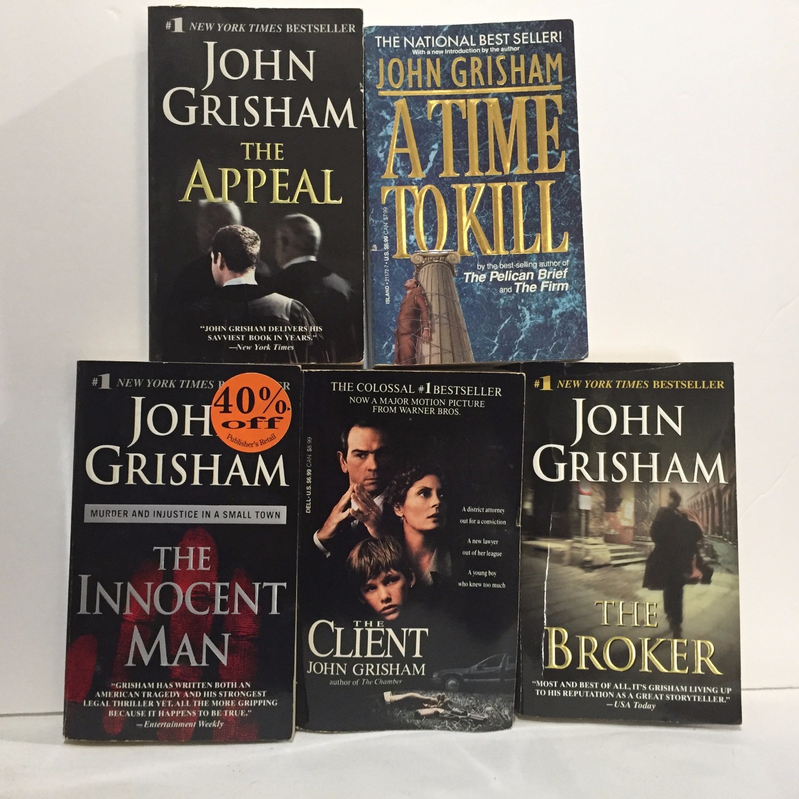 5 PC Lot Broker Client Innocent Man Time Kill Appeal John Grisham 235 Free Ship
