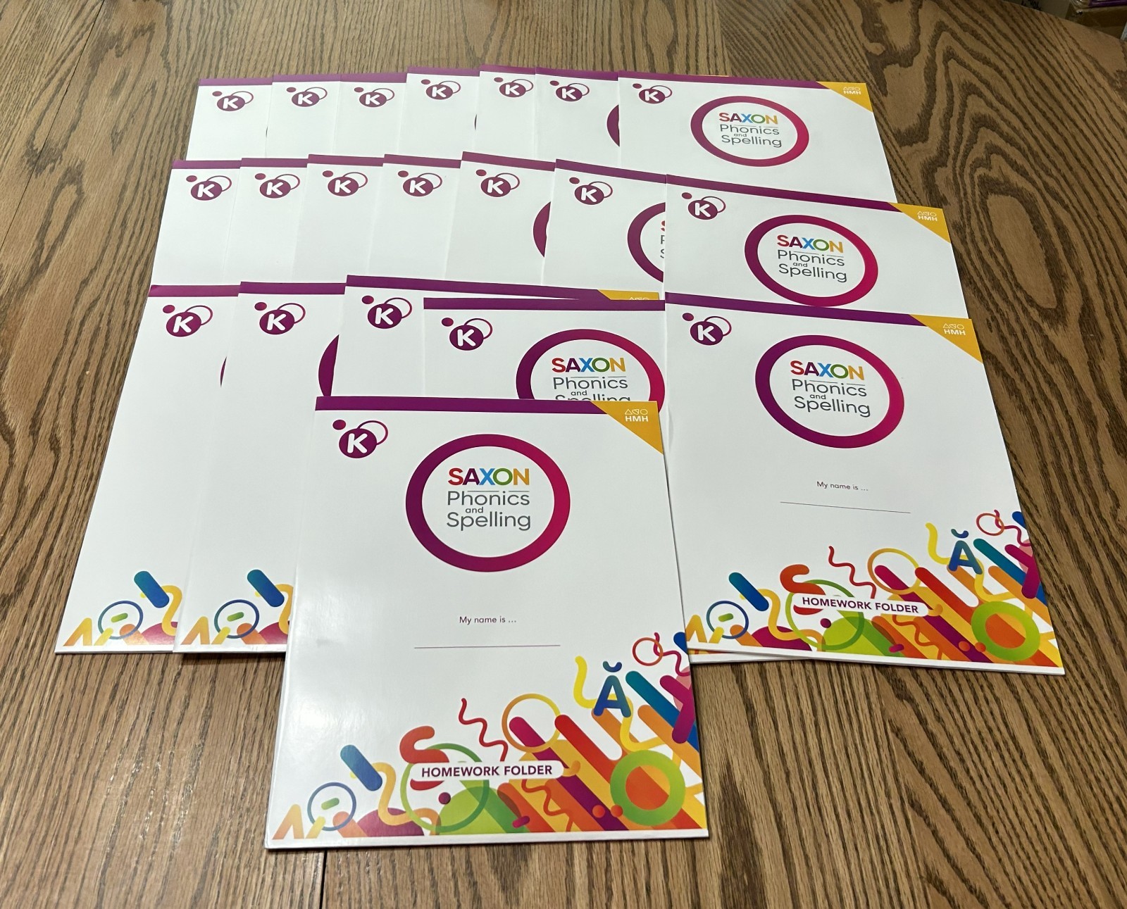 SAXON PHONICS & SPELLING KINDERGARTEN HOMEWORK FOLDERS / LOT OF 20 / NEW
