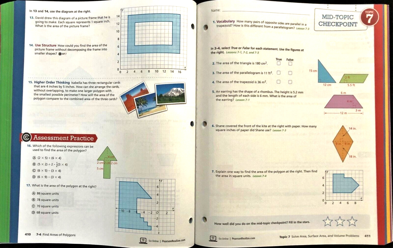 6th Grade – enVision Math 2.0 – STUDENT WORKBOOK (Vol. 2) (2017, Pearson)
