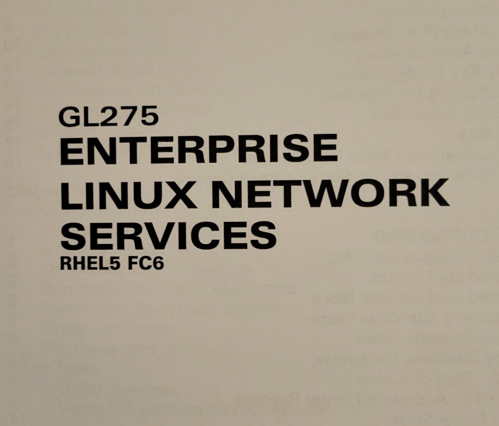 GL275 ENTERPRISE LINUX NETWORK SERVICES GURU LABS TRAINING TEXTBOOK