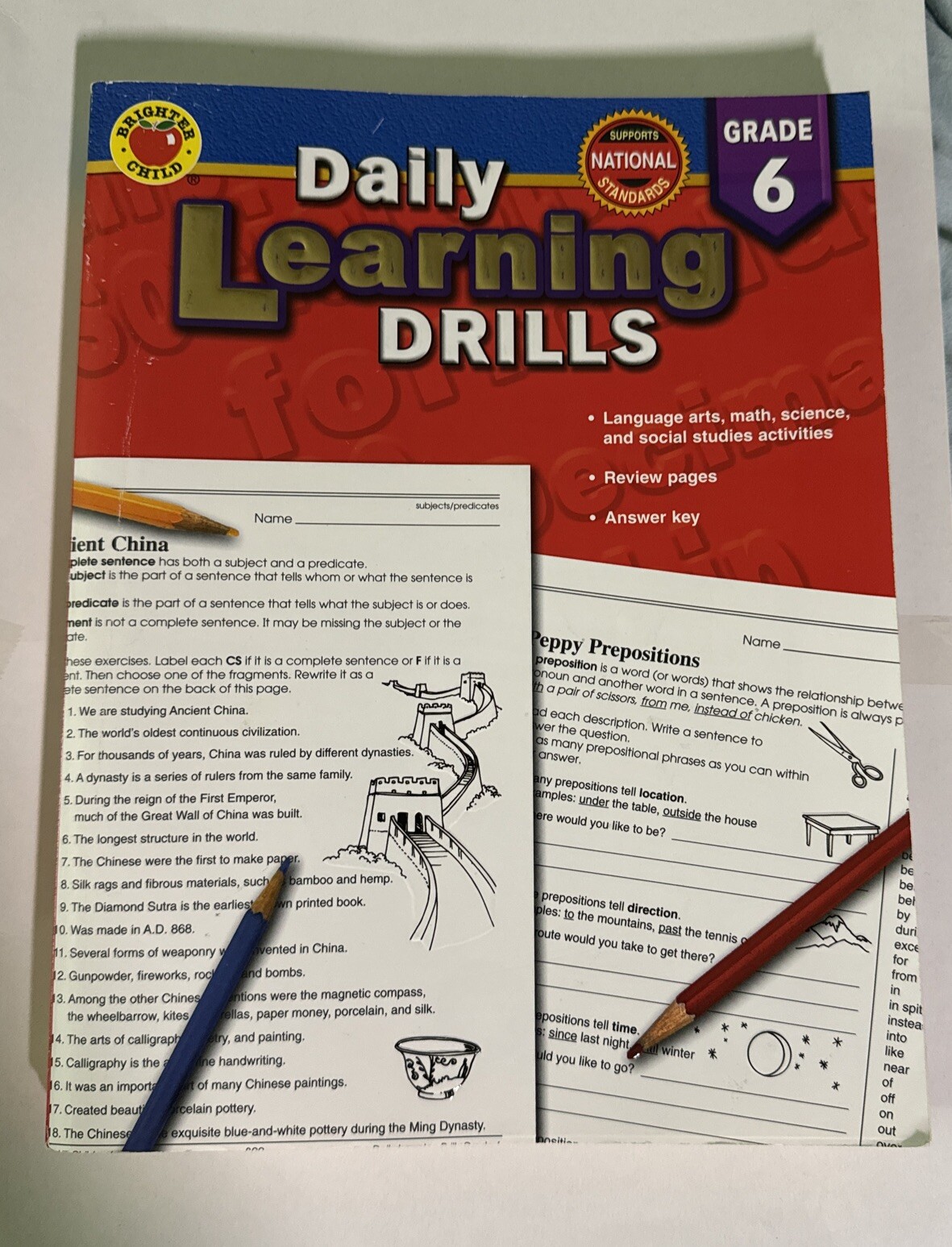 Daily Learning Drills Grade 6 (2004, Trade Paperback, Workbook)