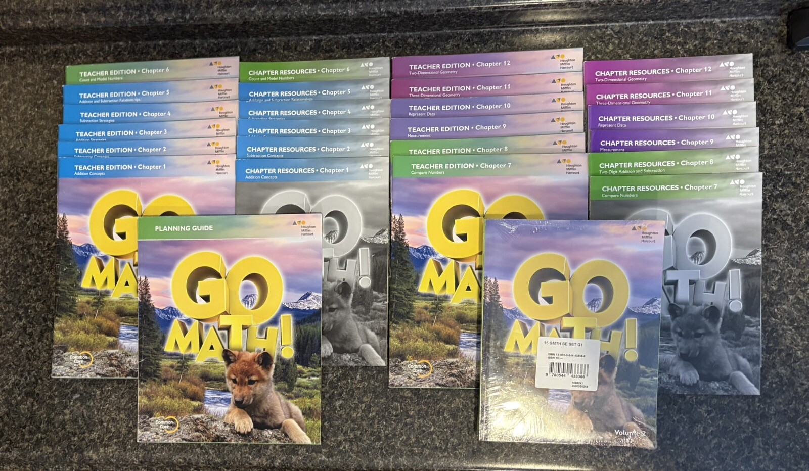 GO MATH 2015 Houghton Mifflin 1st Grade 1 TEACHER EDITION & Student Book