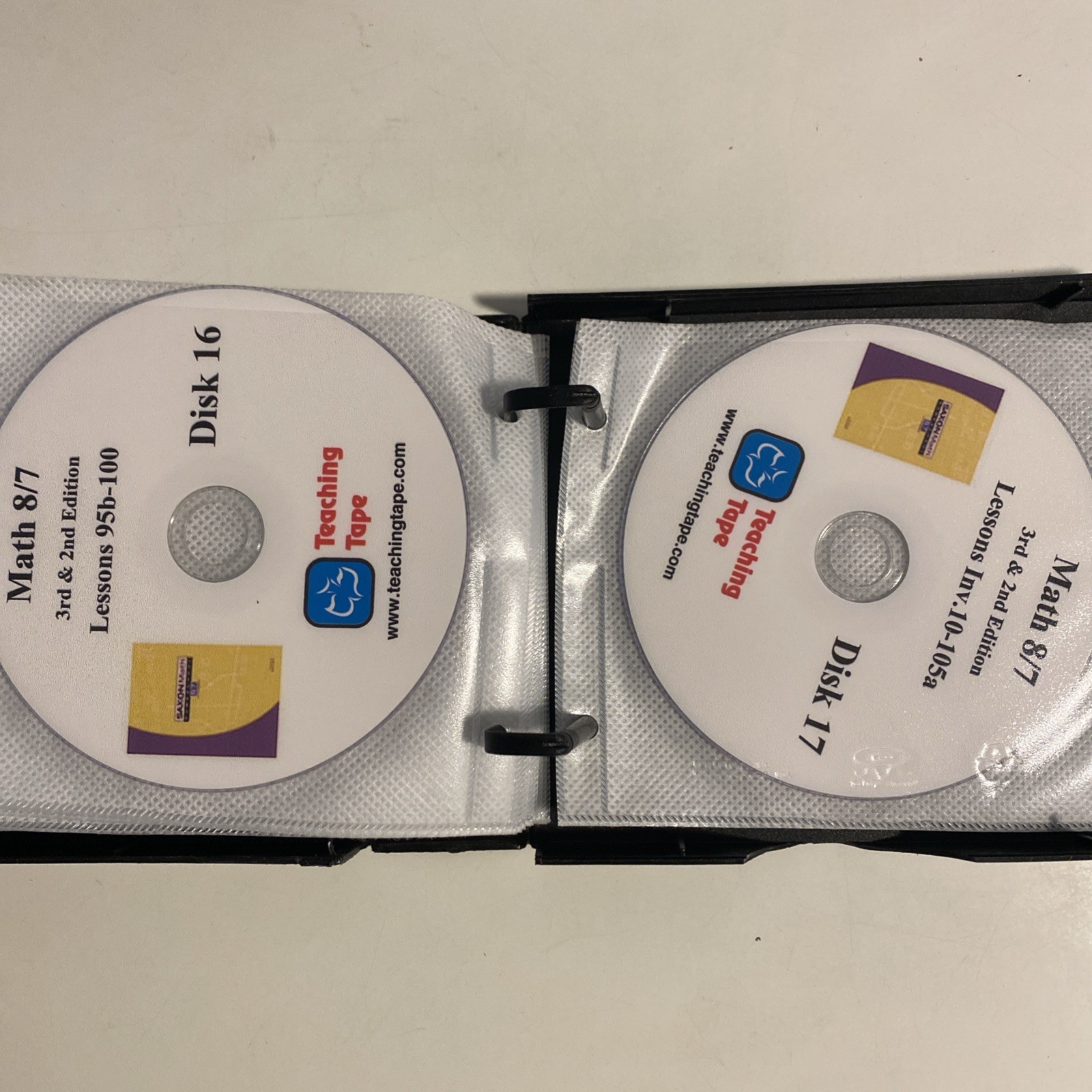 # saxon 8/7 Math (3rd edition) teaching tape DVDs Full Set Damaged Case