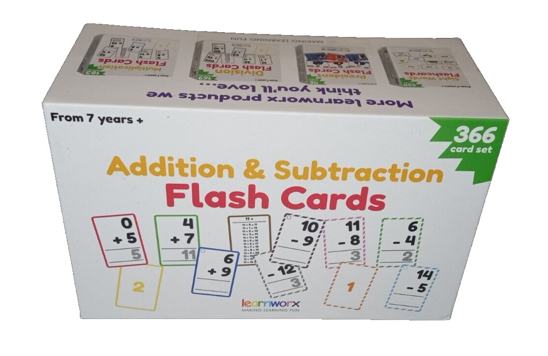 Addition and Subtraction Educational Flashcards Homeschool Great Condition