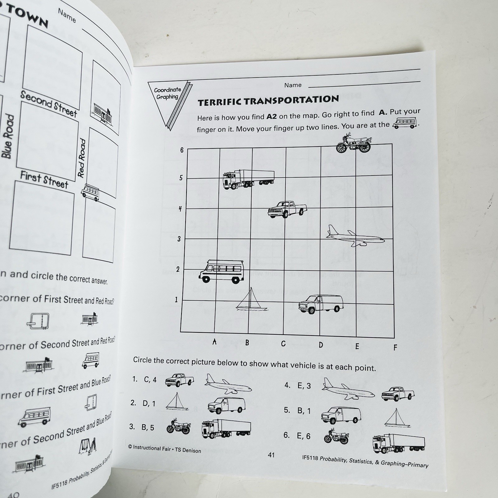 Probability Statistics Graphing Primary Instructional Fair IF5118 Math Worksheet
