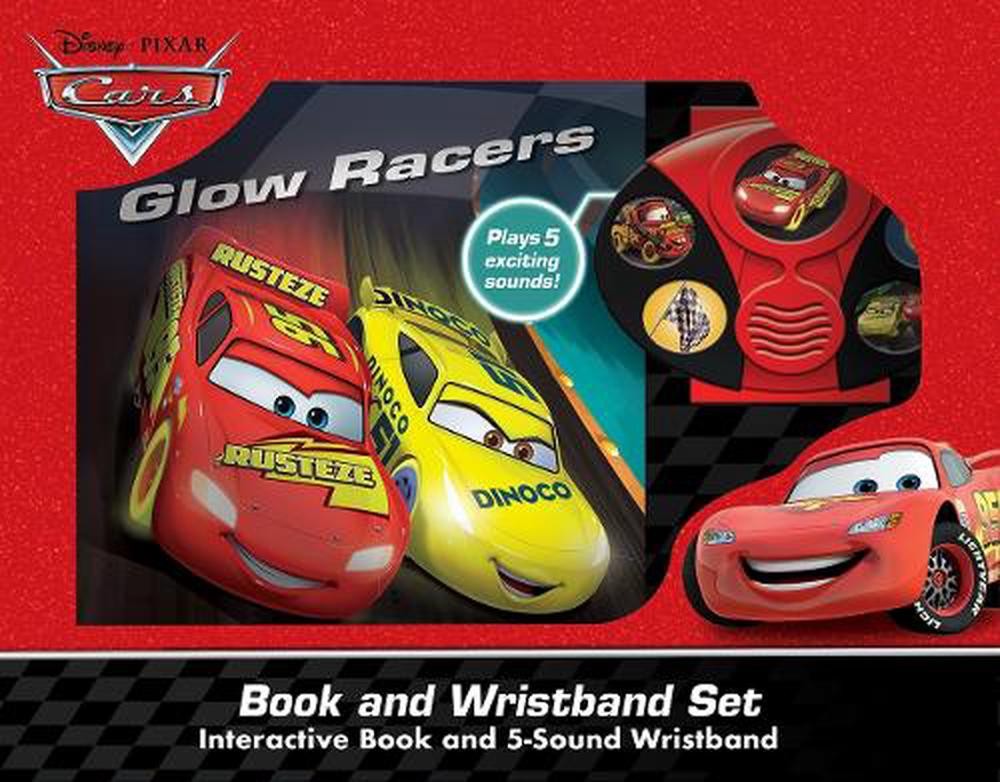 Disney Pixar Cars: Glow Racers Book and 5-Sound Wristband Set by PI Kids (Englis