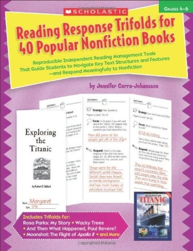 READING RESPONSE TRIFOLDS FOR 40 POPULAR NONFICTION BOOKS: By Jennifer EXCELLENT