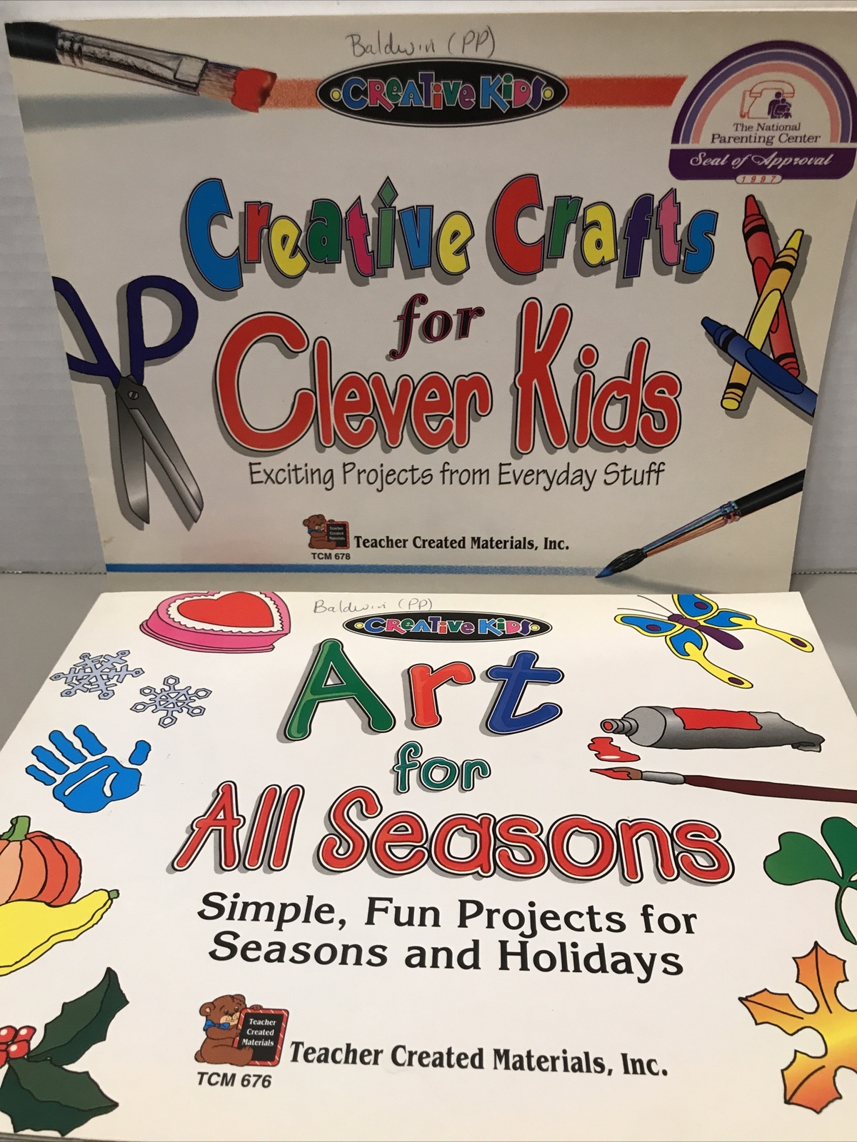 (Lot of 2) Creative Crafts for Clever Kids & Art for All Seasons Resource Books