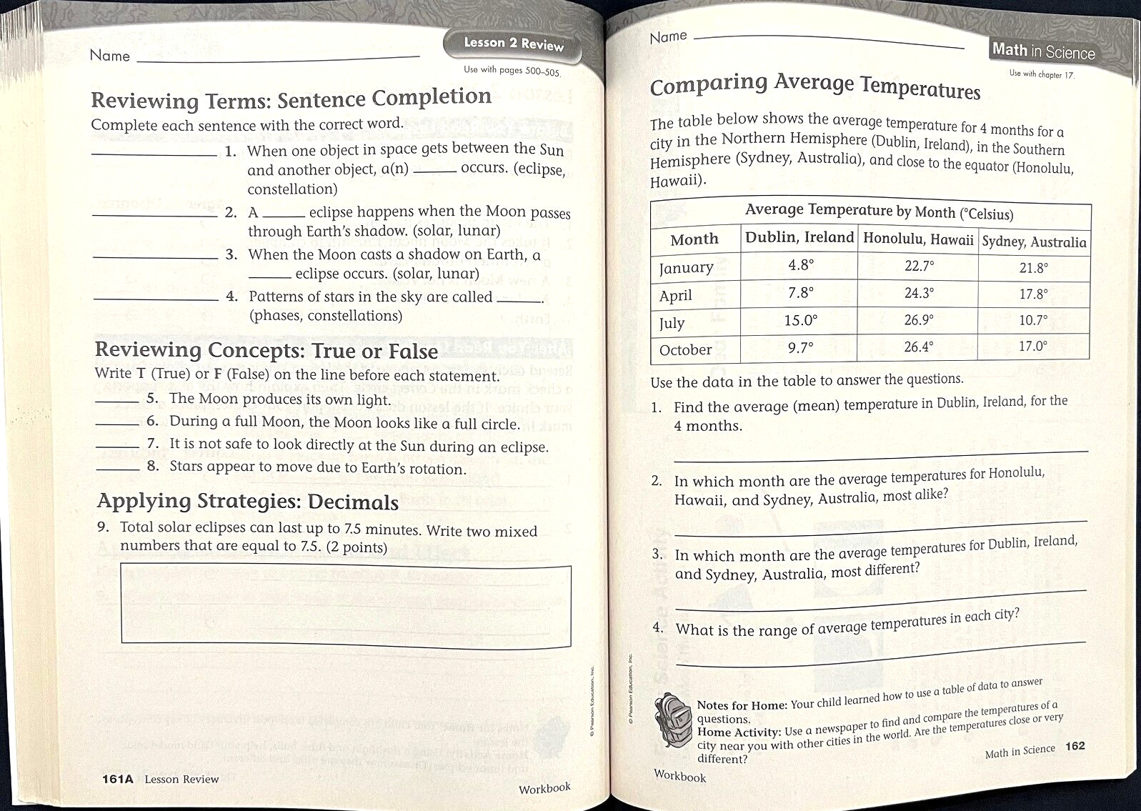 4th Grade – SCIENCE – STUDENT WORKBOOK EDITION (2006, Scott Foresman)