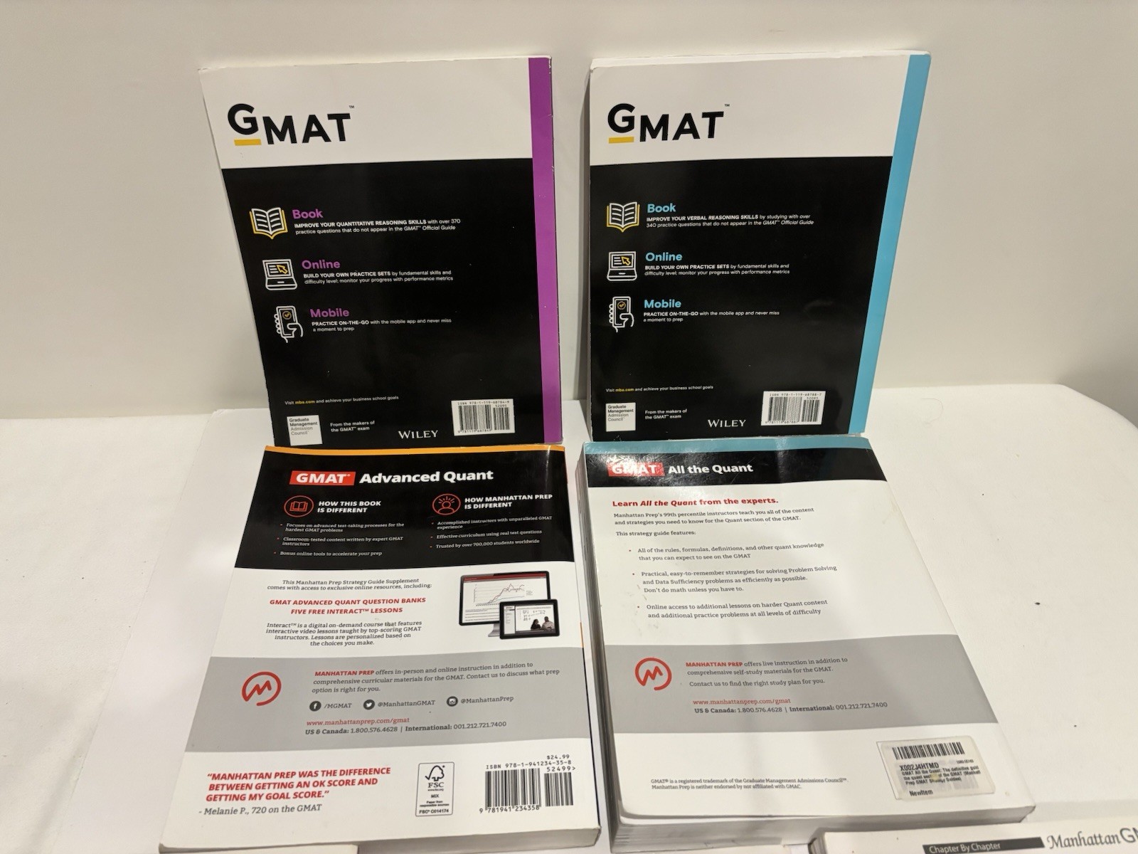 GMAT Official Guide Manhattan Prep Quant Verbal Strategy Book Lot