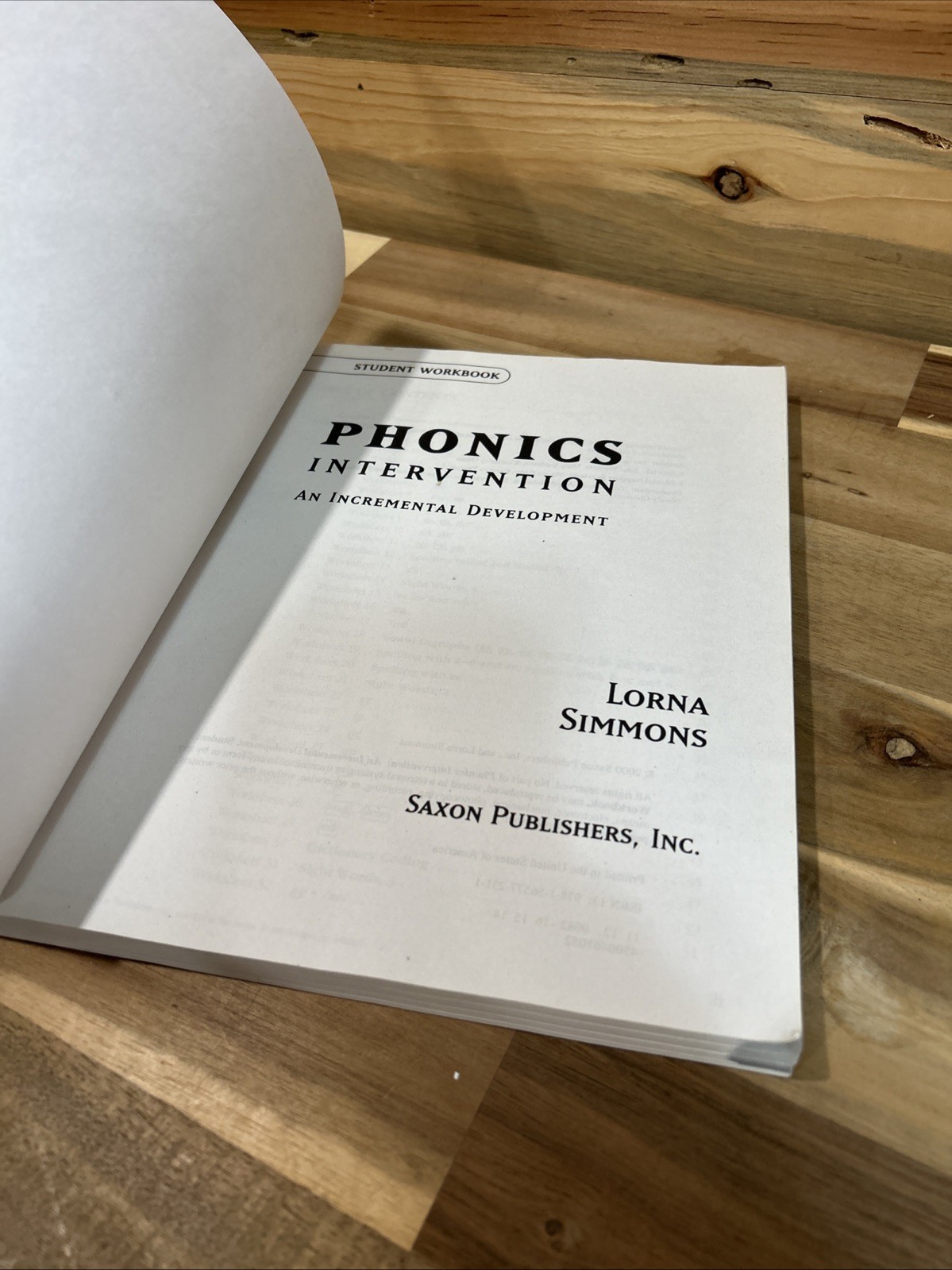 Saxon Phonics Intervention Student Workbook by SAXON PUBLISHERS