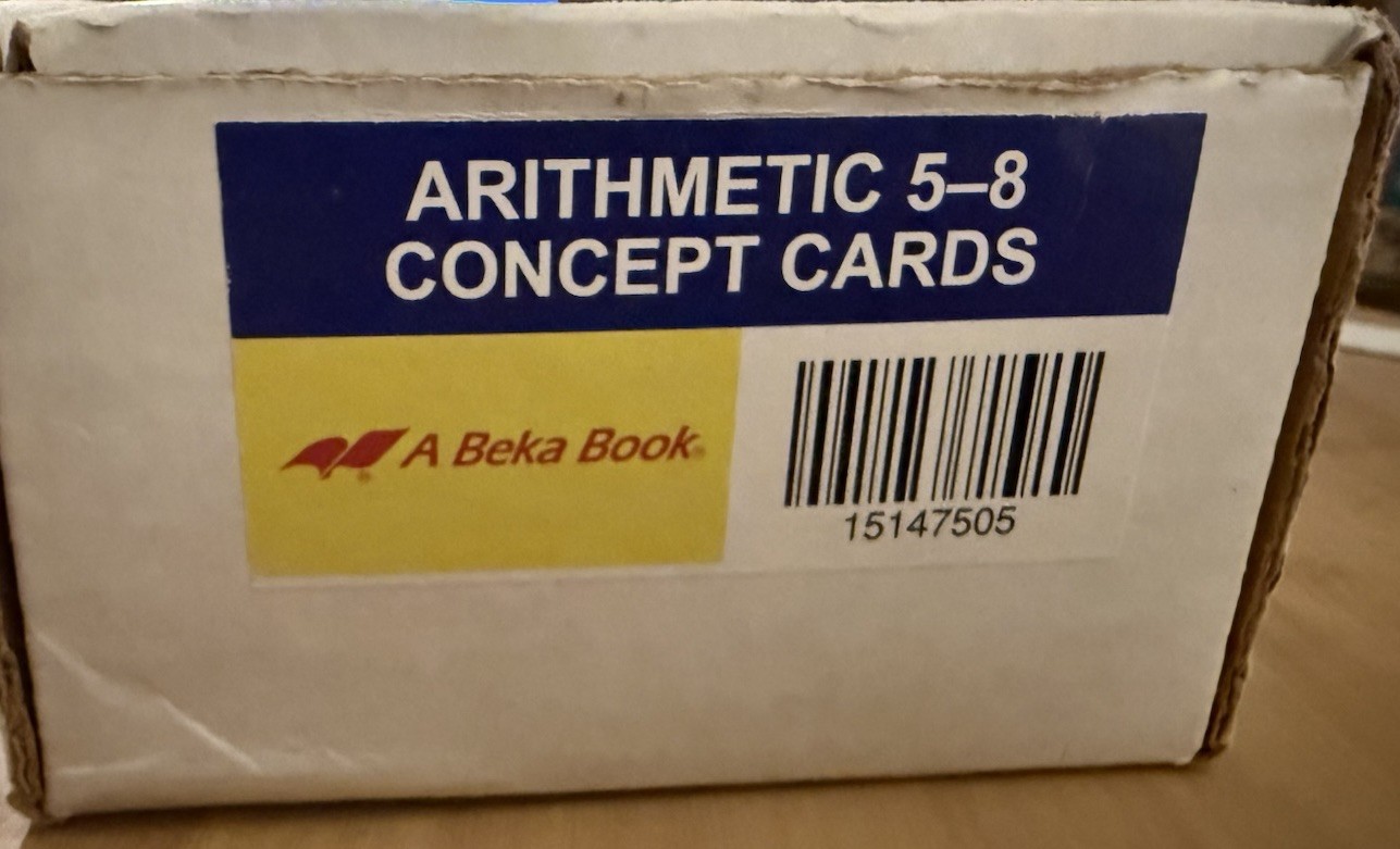 LIKE NEW! Abeka Arithmetic 5-8 Concept Cards Flash Card Complete Set