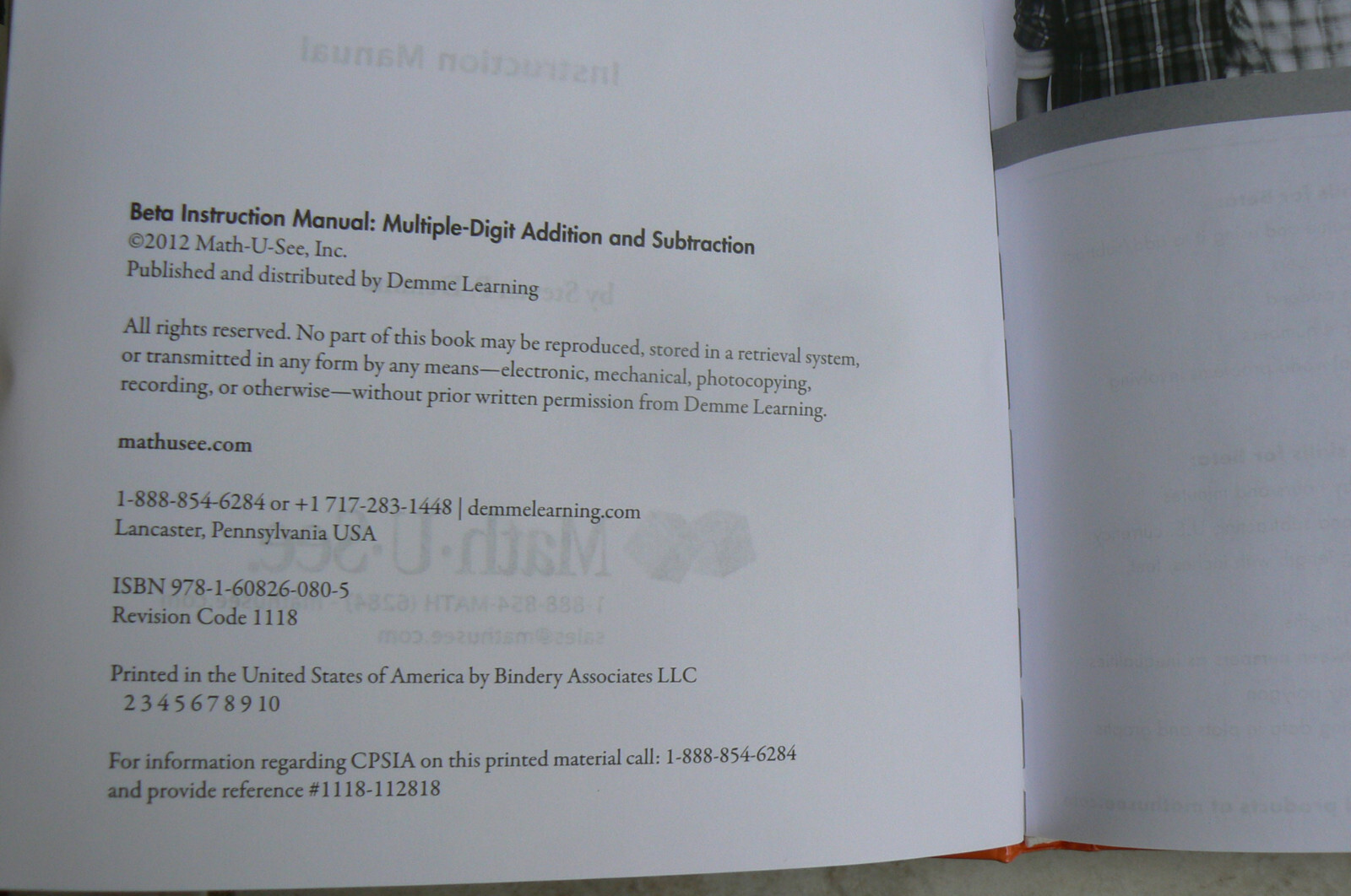 Math-U-See BETA Instruction Manual & Test booklet (partial), Demme gr.2/2nd