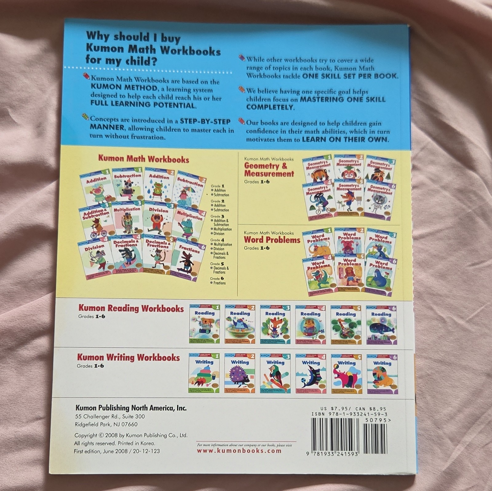 Kumon Math Workbooks Grade 5 Decimals & Fractions Paperback Workbook 1st Ed