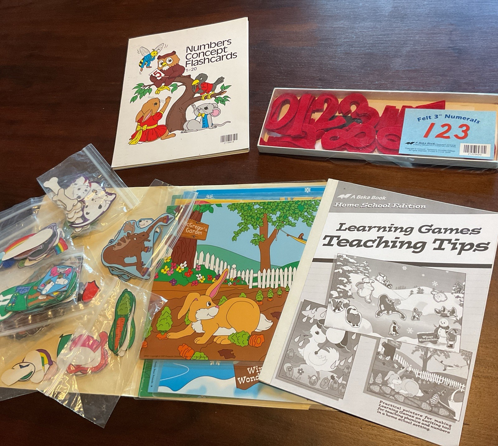 HUGE LOT ABEKA Pre K K4 K5 Felt Numbers, Number Flashcards/ Games 👩‍🏫