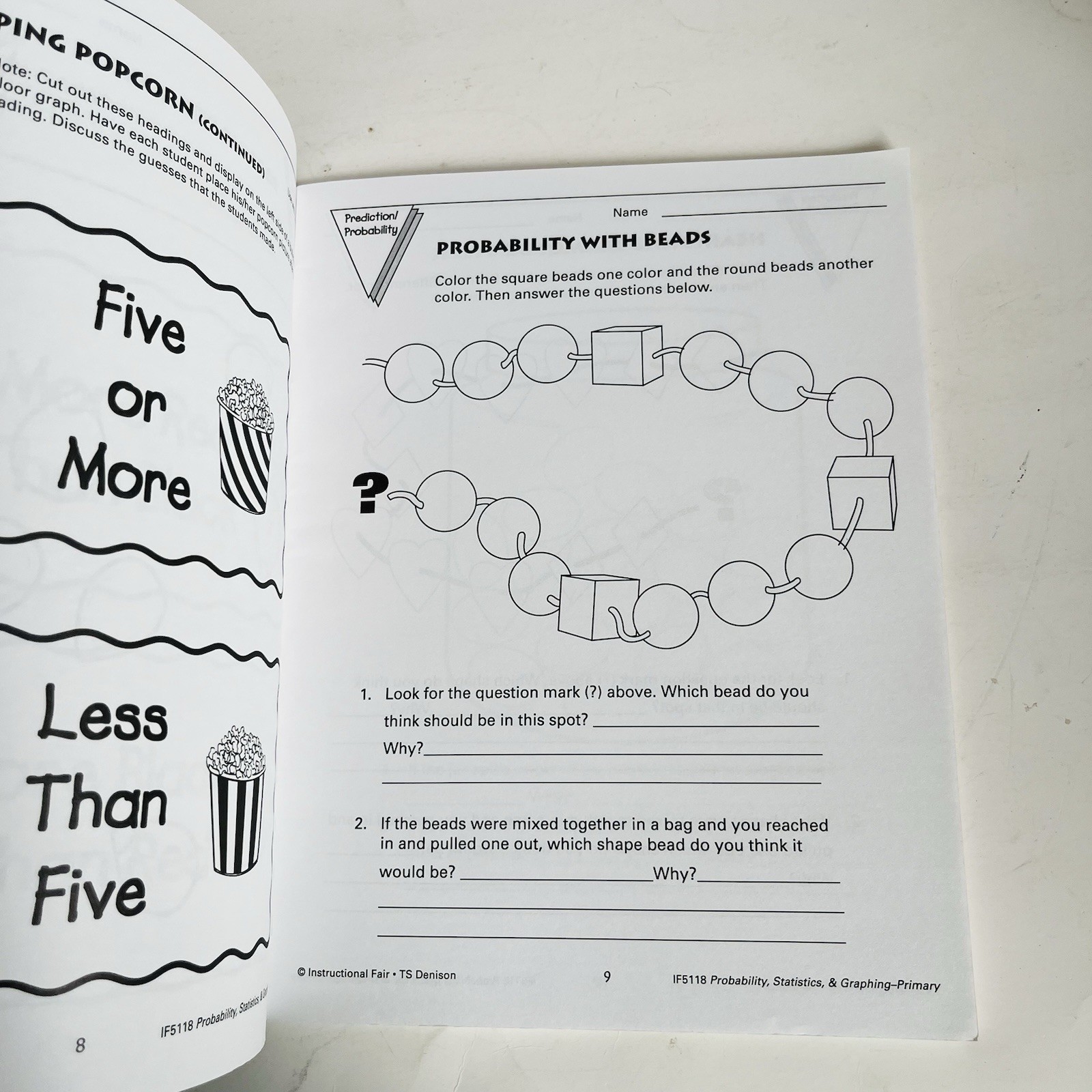Probability Statistics Graphing Primary Instructional Fair IF5118 Math Worksheet