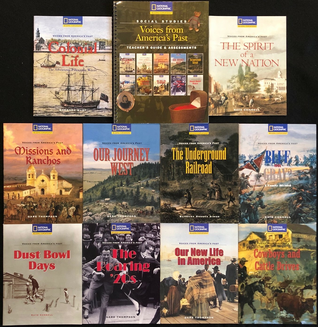 National Geographic – VOICES FROM AMERICA’S PAST – Teacher’s Guide + 10 Books