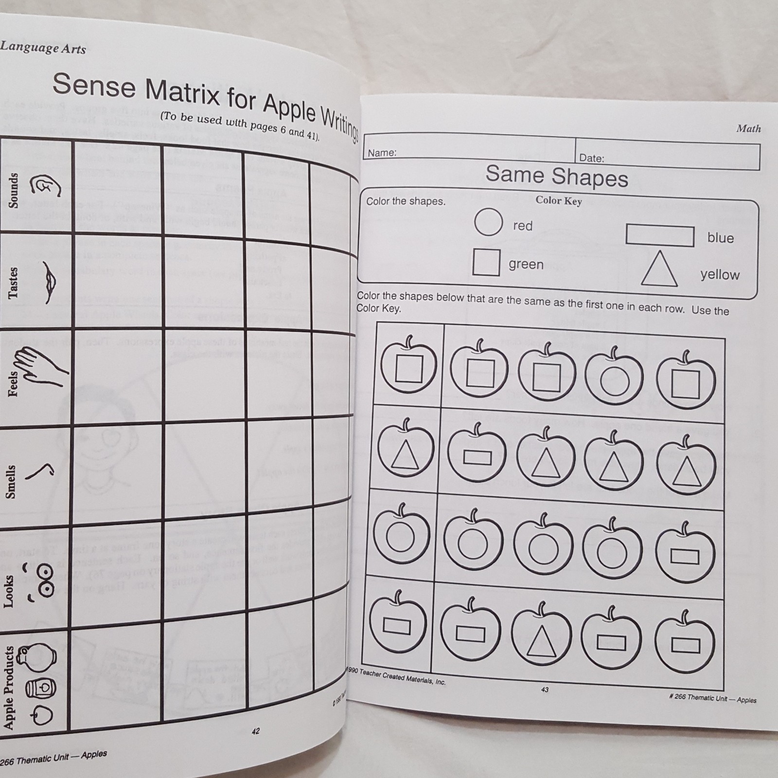 Thematic Units Apples Theme Primary Elementary Education Back To School 1990