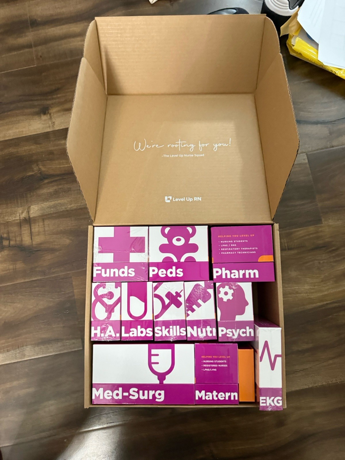 Level Up RN Nursing Flashcards Box Set Pharmacology Pediatrics Med-Surg EKG