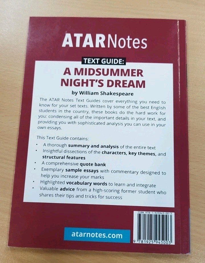 ATAR Notes Text Guide: A Midsummer Night’s Dream Darcy Campbell PB