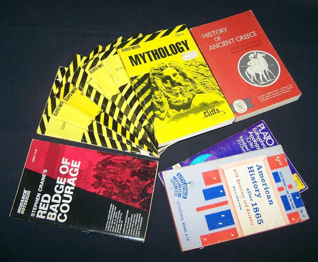 Cliffs Notes lot of 7 with 4 additional study guide/books 1956-1984