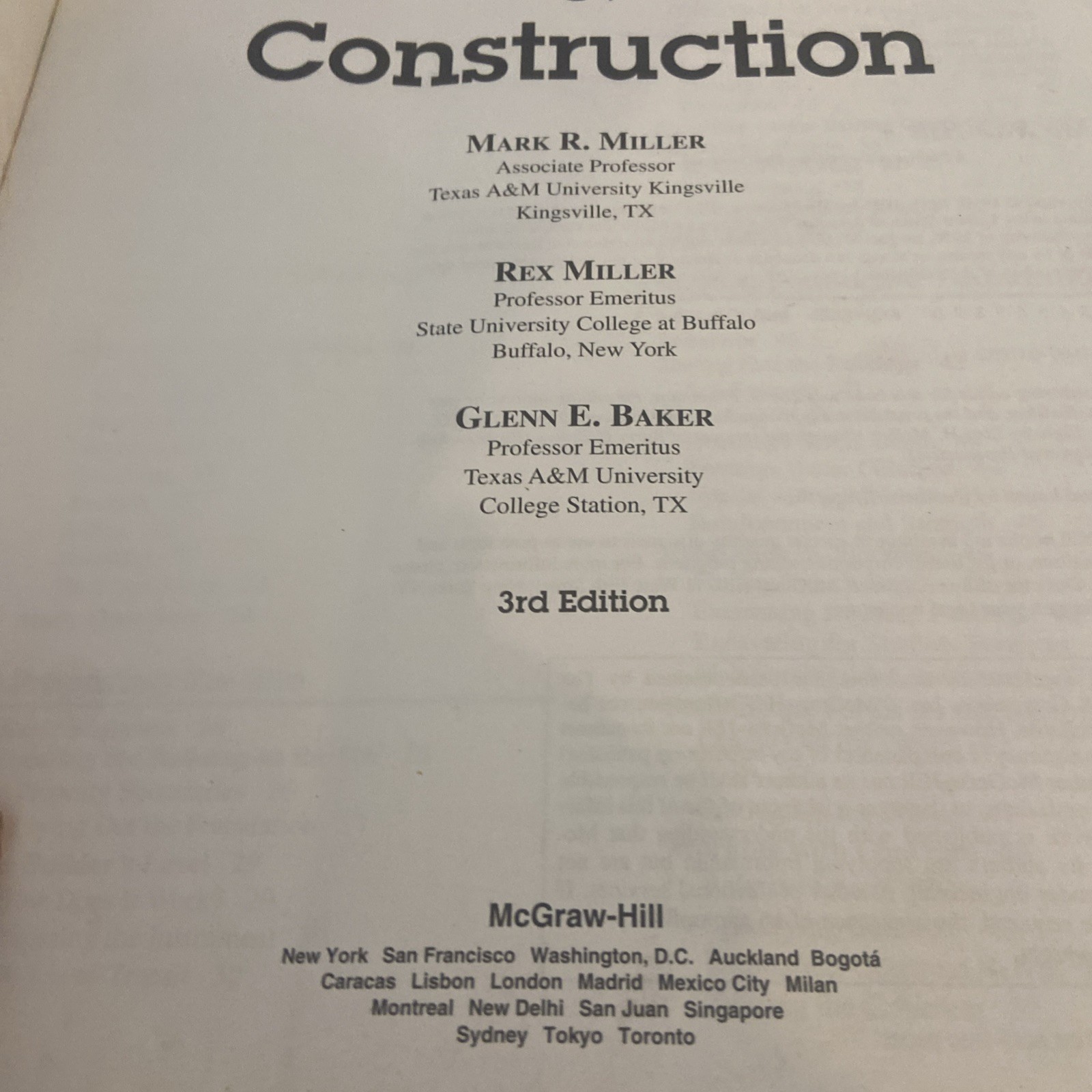 CARPENTRY & CONSTRUCTION Carpentry Building Textbook McGraw-Hill 3rd edition