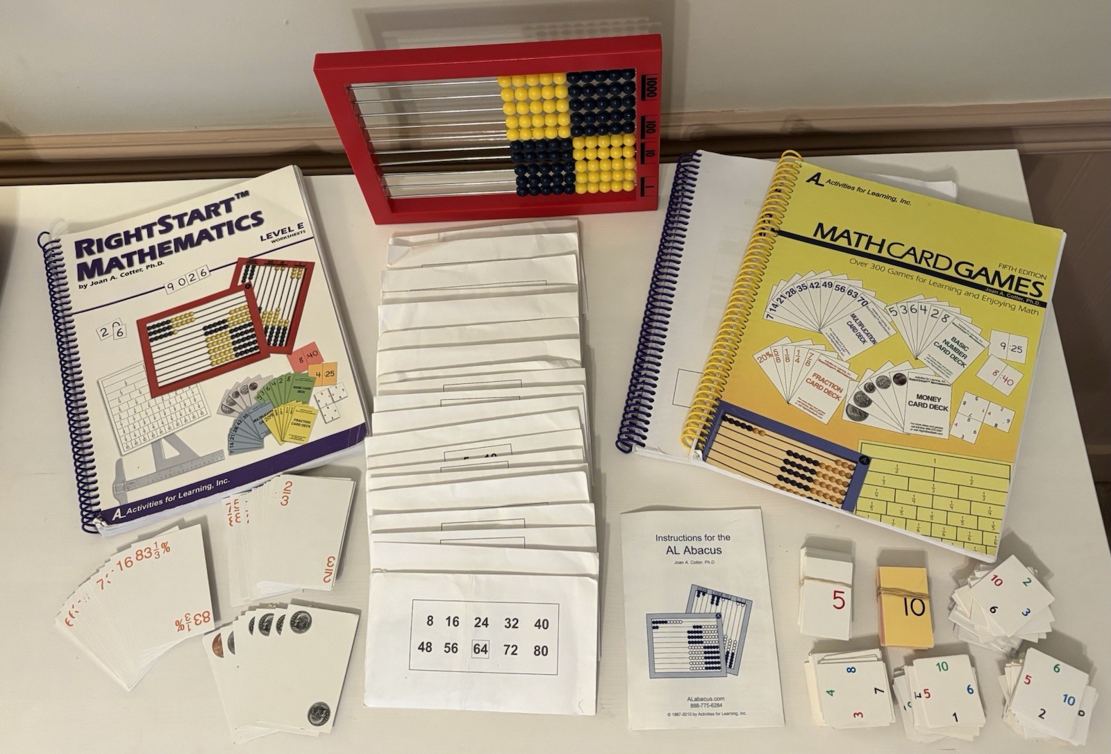 RightStart Mathematics Level E Lessons Worksheets Math Card Games Abacus Lot