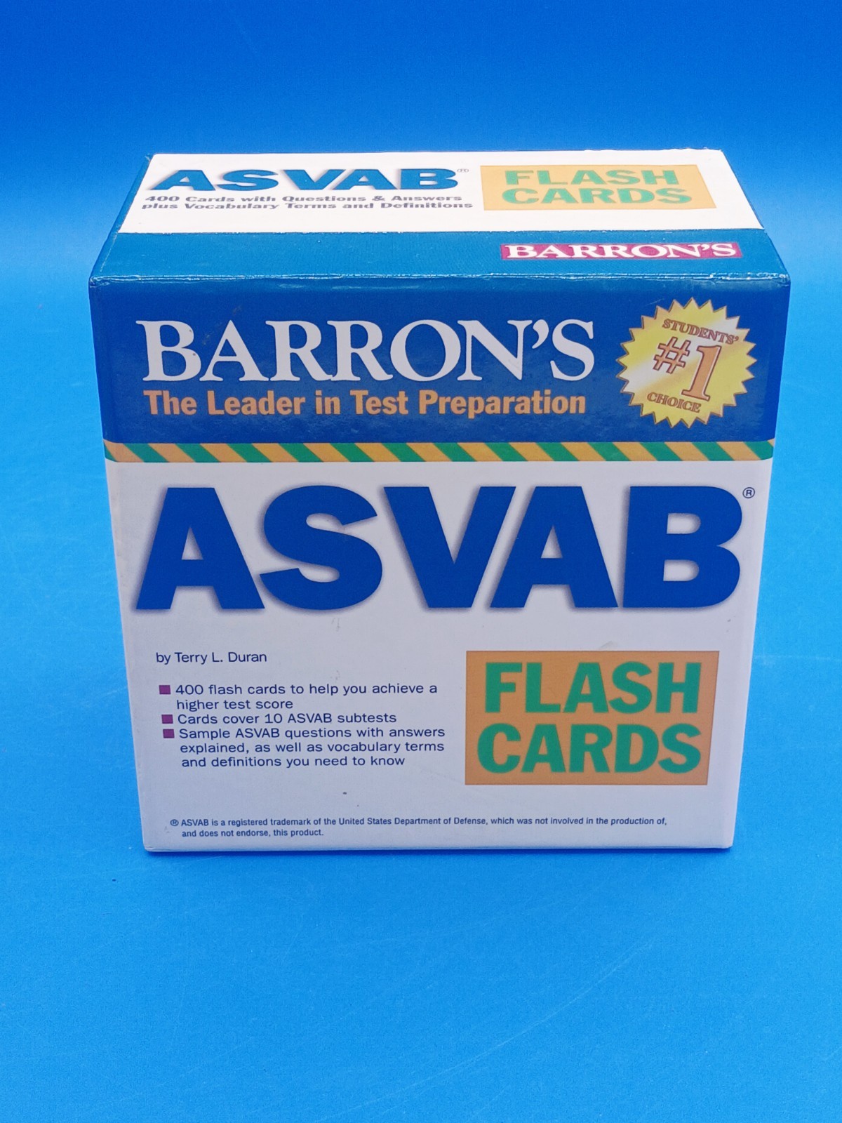 ASVAB Flash Cards, by Barron’s, Test Preparation, Student’s #1 choice
